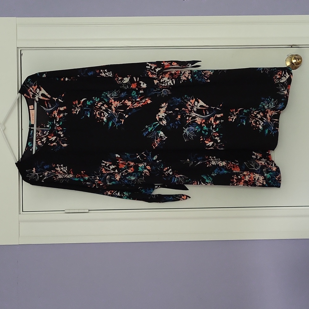 Women's Evri floral watercolor black dress size 2X